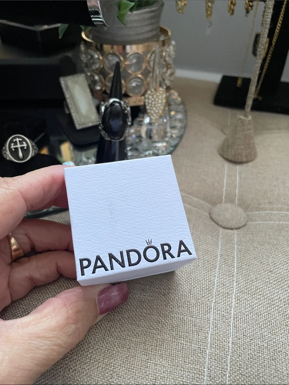 ✨Pandora Rose Gold Sparkling Teardrop Halo Halo Ring ✨ Size 7.5 LIKE NEW